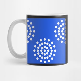 Pattern with white dots on blue background Mug